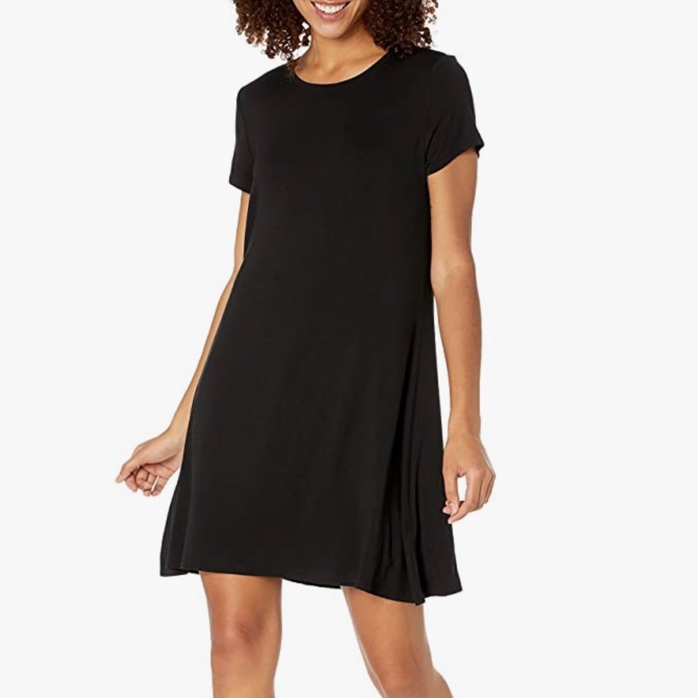 Flowy black t-shirt dress